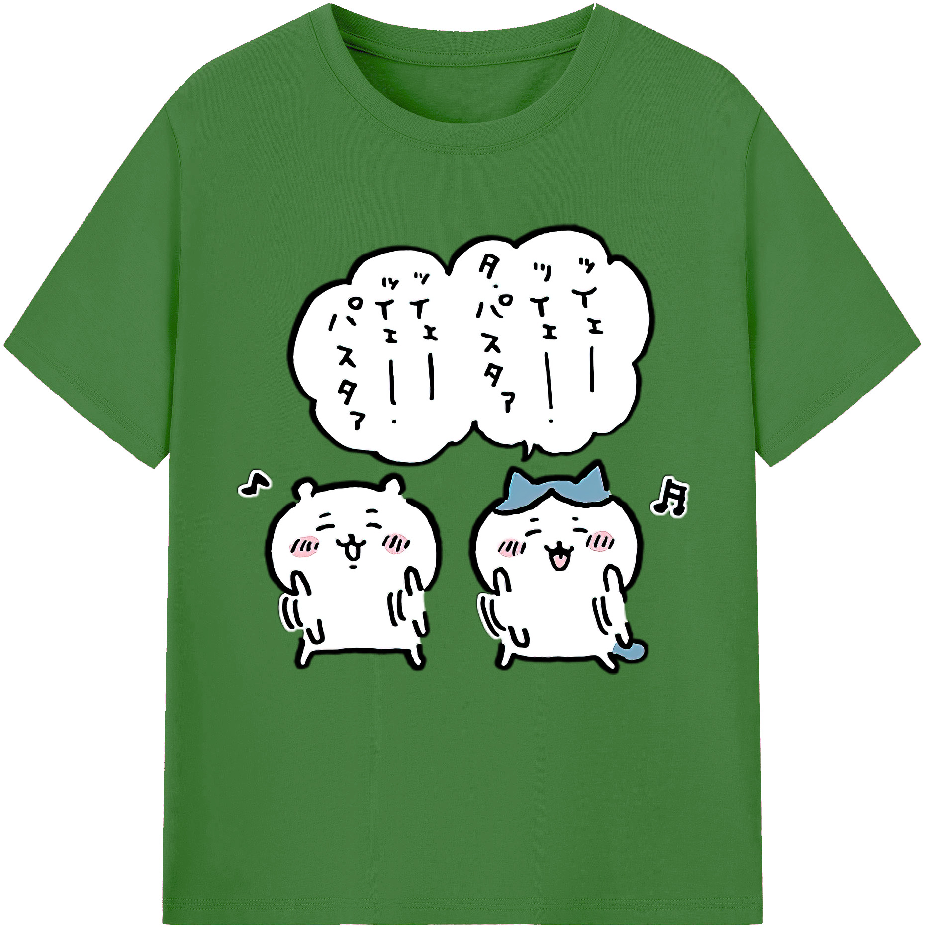 （画像用） ちいかわ ハチワレ Chii-kawa hachiware レディースカジュアルプリントTシャツ（綿100％）